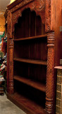 东南亚风格实木书柜S-7定制 原木家具雕花做旧泰式实木置物陈列柜