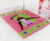 可爱粉色小公主儿童地毯卡通卧室床边地毯客厅茶几地毯地垫定制