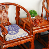 青花瓷太师椅红木沙发坐垫中国风中式古典亚麻海绵麻将餐椅垫加厚