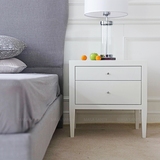 北欧床头柜白色实木小户型现代美式床边储藏柜简约卧室设计师家具