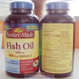 美国原装Nature Made Fish Oil 深海鱼油 Omega-3 1200mg 200粒