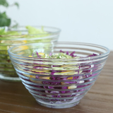 摩登主妇 透明玻璃碗 螺纹玻璃沙拉碗水果碗套装 烘焙揉面碗