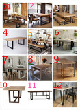 定制铁艺复古西餐厅6人餐桌椅组合实木长方形桌客厅桌椅