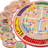 跳棋十合一儿童套装玩具 儿童磁性折叠便携棋盘五子棋 飞行棋小硕