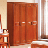 全实木橡木衣柜卧室家具组合装简易二门三门四门五门六门