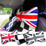 宝马MINI米字旗头枕黑白格子图英国旗风格时尚英伦汽车个性颈枕