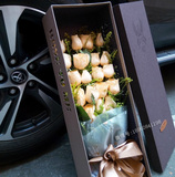 福州花店香槟玫瑰礼盒装鲜花速递同城送花订花生日礼物鲜花预定