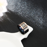 欧娜新款18k玫瑰金黑色钛钢时尚个性戒指女指环食指韩国饰品配饰