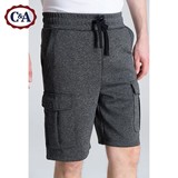 C＆A男式立体口袋工装束带短裤  2016夏季休闲针织CA200175706