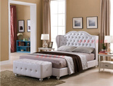 北欧美式皮床简约现代欧式新古典皮艺床小户型皮艺软包床卧室婚床