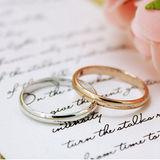 韩版 镀18K金光圈情侣男女戒指订婚结婚对戒指环戒子 细素圈光面