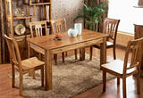 家具现代中式组装实木香樟木桌条形餐桌椅组合成都特价包邮