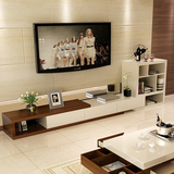 北欧风格电视柜 创意可伸缩功能电视柜 钢琴烤漆电视机柜组合