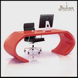 彩色烤漆书桌电脑桌简约时尚弧形大方写字台桌办公台桌定制定做