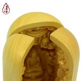 黄杨木雕手把件摆件随身佛龛三开盒木雕佛像观音西方三圣工艺品
