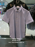 【专柜正品】SELECTED 思莱德 蓝紫短袖衬衣 衬衫 415204012