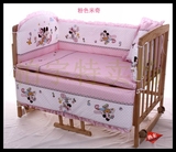 婴儿床围 纯棉可拆洗夏秋透气四五件套宝宝儿童床上用品套装围栏