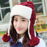 毛线帽子 女 冬天加绒加厚护耳针织帽 冬季韩国女士时尚雷锋帽潮