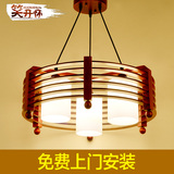 现代中式吊灯实木餐厅灯个性创意木质饭厅灯简约吊灯三头餐桌吊灯