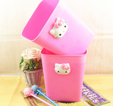 Hello Kitty桌面小垃圾桶 收纳桶 收纳盒 杂物盒方形收纳桶
