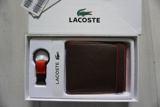 Lacoste全新专柜正品牛皮钱夹钥匙扣套装短款真皮钱包