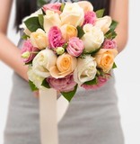 香槟玫瑰鲜花新娘手捧花婚礼结婚真花韩式球形花束上海鲜花速递