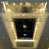 定做大型长方形酒店工程水晶灯吸顶灯别墅宾馆会所大堂大厅灯饰