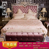 欧式实木床雕花1.8双人床新古典床酒店婚床卧室床布艺公主床家具