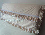 浅驼色韩版布艺蕾丝纯棉床头罩床头套床头盖布帘软包防尘套