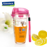 韩国Glasslock玻璃杯三光云彩有盖随身杯子玻璃水杯子卡通摇摇杯