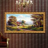 美坊乡村田园山水树木景手工风景油画欧式有框挂画装饰画客厅壁画
