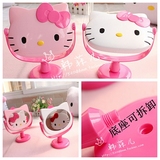 热卖Hello Kitty梳妆镜 台式镜子桌镜 粉红凯蒂猫可爱旋转化妆镜