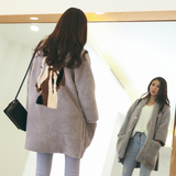 海宁2015冬季时尚新款皮毛一体女中长款高端羊羔毛皮草外套