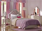 特价欧式男女孩儿童 橡木家具美式公主床1.2米粉色实木床单双人床