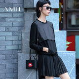 Amii2016秋装新款 艾米女装旗舰店套头女士大码修身卫衣