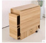 现代简约实木小户型折叠餐桌椅组合长方形宜家可伸缩简易饭桌家用