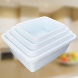 大号加厚长方形白色塑料收纳盒储物盒整理盒无盖保鲜盒超市展示盒