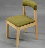 限时特价时尚简约布艺实木餐椅酒店椅子低靠背咖啡厅凳子西餐椅