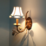 美式乡村卧室床头过道走廊复古地中海田园法式田园创意小鸟壁灯