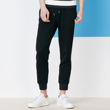 gxg jeans男装春款黑色个性撞色腰际系带休闲九分裤潮#62902001