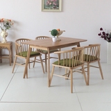 原木北欧日式白橡木长桌纯实木餐桌椅组合现代简约宜家长方形饭桌