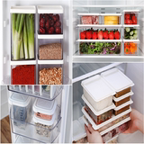 韩国昌信正品进口冰箱 可叠加长方形塑料保鲜盒 厨房收纳瓶密封盒