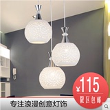 新款现代简约白色陶瓷灯三头led餐吊灯创意卧室灯具餐厅灯吧台灯