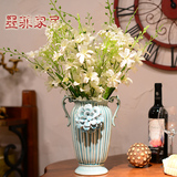 墨菲手工陶瓷花瓶欧式现代创意简约客厅装饰品地中海花艺插花器
