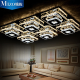 欧式正品牌长方形水晶灯客厅灯现代简约LED吸顶灯具卧室灯餐厅灯