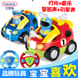 贝恩施儿童卡通遥控车 耐摔带音乐灯光电动遥控车 宝宝玩具车模型