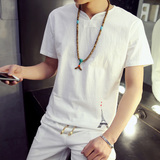 男士青年短袖衬衫夏季修身韩版纯色商务白衬衣2016青少年寸衫包邮