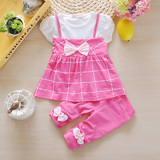 女童夏装婴幼儿女宝宝连衣裙休闲两件套1-2-3岁短袖韩版裙套装潮