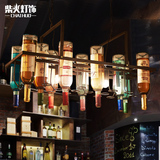 loft创意酒瓶吊灯餐厅酒吧咖啡馆装饰灯具个性吧台客厅设计师吊灯