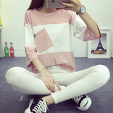 【天天特价】2016韩版新款上衣t恤纯色短袖女衫夏季韩范宽松学生